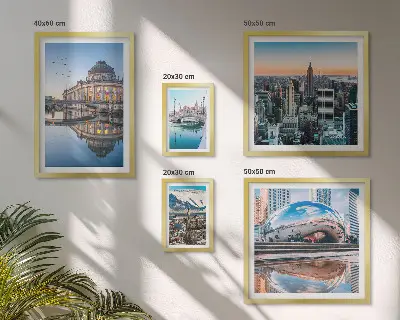 Set de tablouri decorative de perete peisaje urbane cu arhitectură și natură