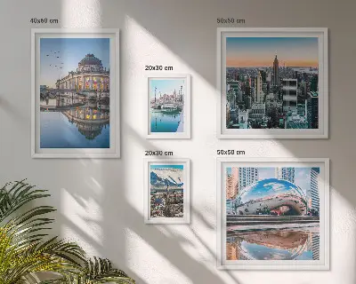 Set de tablouri decorative de perete peisaje urbane cu arhitectură și natură