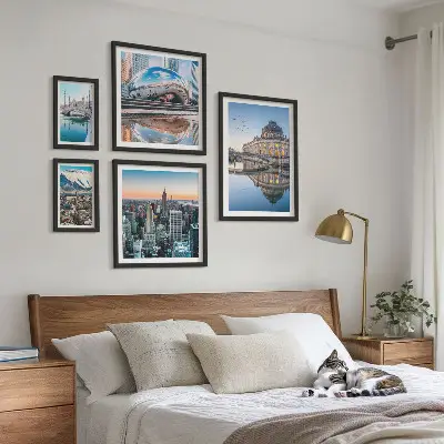 Set de tablouri decorative de perete peisaje urbane cu arhitectură și natură