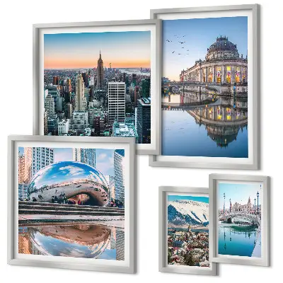 Set de tablouri decorative de perete peisaje urbane cu arhitectură și natură