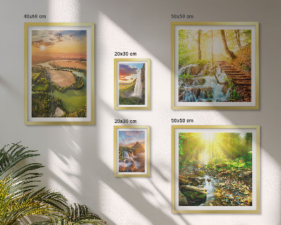 Decorațiune de perete set tablouri Peisaje, cascade, văi