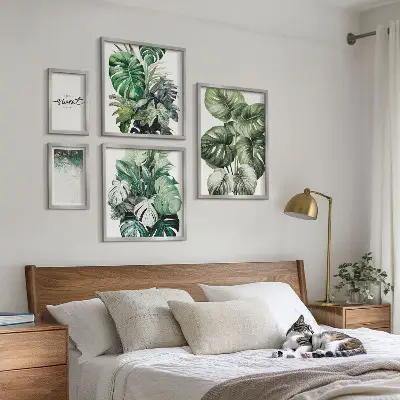 Set de tablouri decorative pentru perete cu motive vegetale moderne
