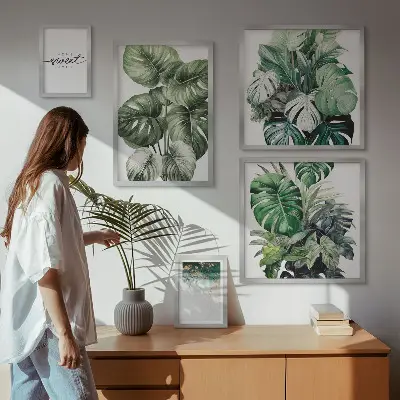 Set de tablouri decorative pentru perete cu motive vegetale moderne