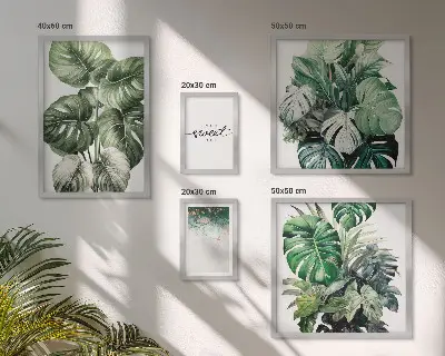 Set de tablouri decorative pentru perete cu motive vegetale moderne