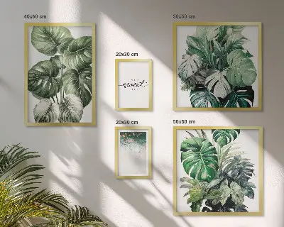Set de tablouri decorative pentru perete cu motive vegetale moderne