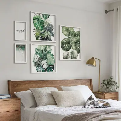 Set de tablouri decorative pentru perete cu motive vegetale moderne