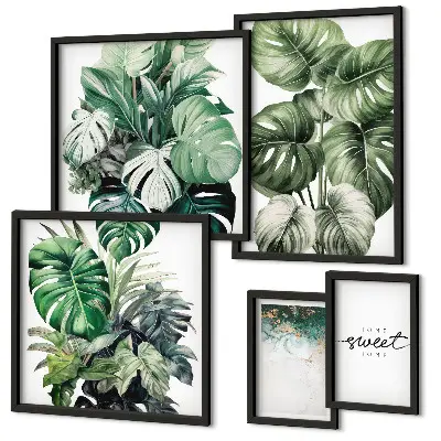 Set de tablouri decorative pentru perete cu motive vegetale moderne