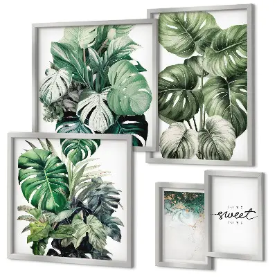 Set de tablouri decorative pentru perete cu motive vegetale moderne