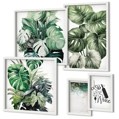 Set de tablouri decorative de perete cu citate abstracte despre plante
