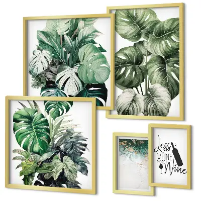 Set de tablouri decorative de perete cu citate abstracte despre plante