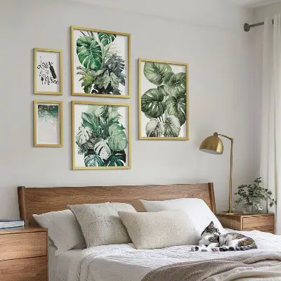 Set de tablouri decorative de perete cu citate abstracte despre plante