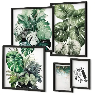 Set de tablouri decorative de perete cu citate abstracte despre plante