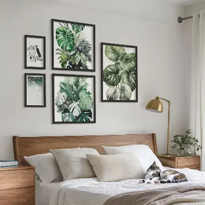 Set de tablouri decorative de perete cu citate abstracte despre plante