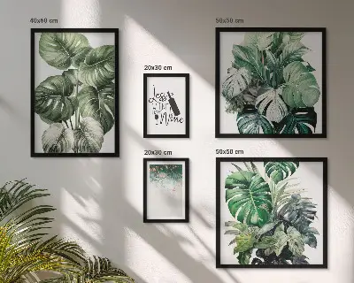 Set de tablouri decorative de perete cu citate abstracte despre plante