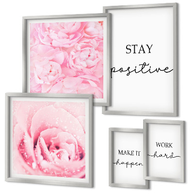 Decorațiune de perete set tablouri Citate motivaționale despre flori