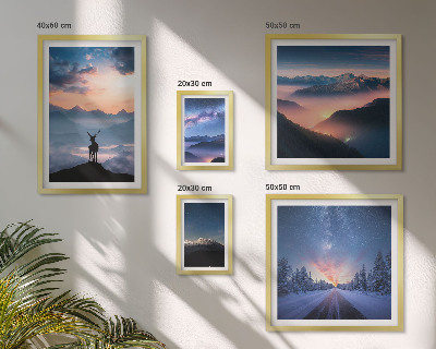 Polyptic înrămat Peisaje montane noaptea