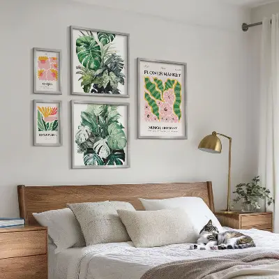 Set de tablouri decorative pentru perete cu motive vegetale în stil boho
