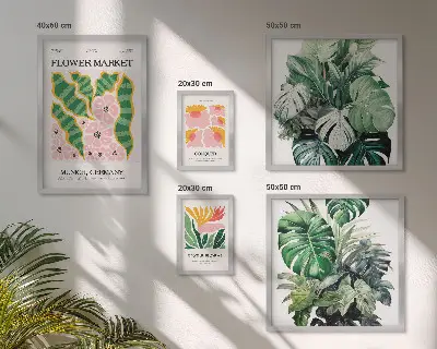 Set de tablouri decorative pentru perete cu motive vegetale în stil boho