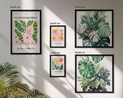 Decorațiune de perete set tablouri Motive vegetale cu flori boho