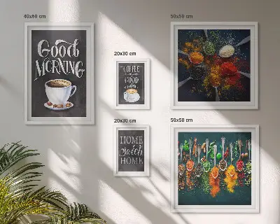 Poliptic înrămat cu tematică despre cafea pentru pasionați