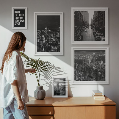Decorațiune de perete set tablouri Vederi alb-negru ale orașului New York