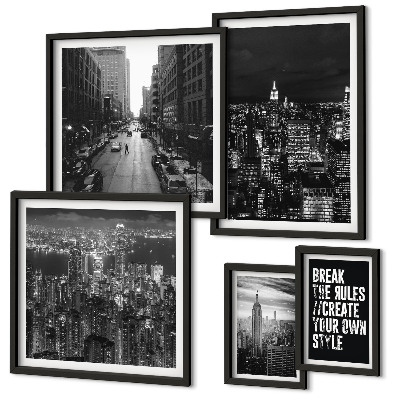 Decorațiune de perete set tablouri Vederi alb-negru ale orașului New York