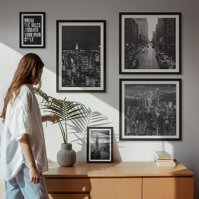 Decorațiune de perete set tablouri Vederi alb-negru ale orașului New York
