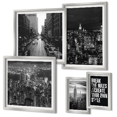 Decorațiune de perete set tablouri Vederi alb-negru ale orașului New York