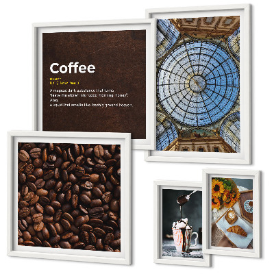 Decorațiune de perete set tablouri Dulciuri de cafea în stil rustic