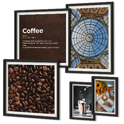 Decorațiune de perete set tablouri Dulciuri de cafea în stil rustic
