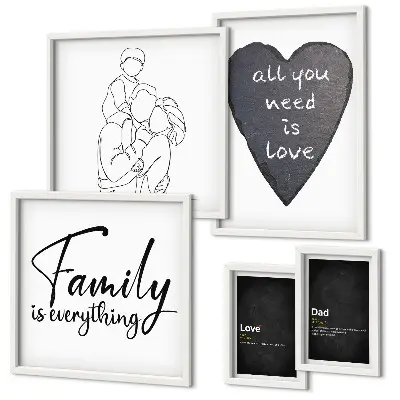 Set tablouri decorative pentru perete cu tema valorile familiei, dragostea și apropierea