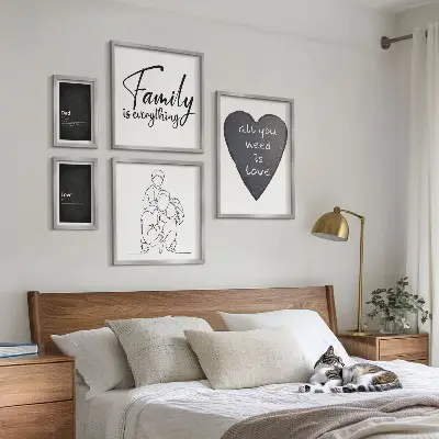 Set tablouri decorative pentru perete cu tema valorile familiei, dragostea și apropierea