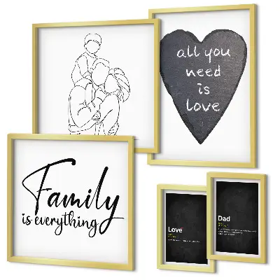 Set tablouri decorative pentru perete cu tema valorile familiei, dragostea și apropierea
