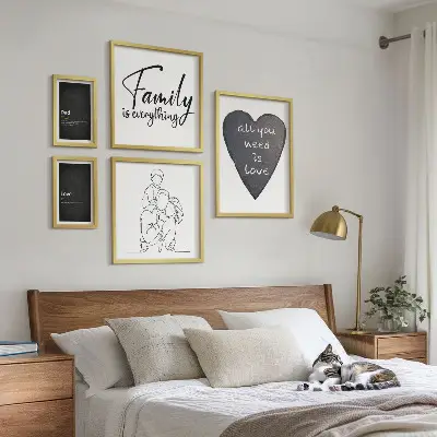 Set tablouri decorative pentru perete cu tema valorile familiei, dragostea și apropierea