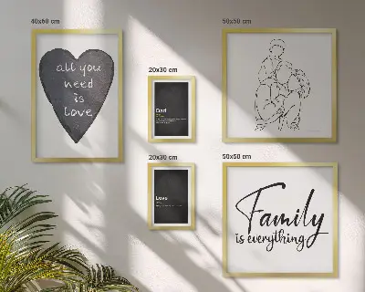 Set tablouri decorative pentru perete cu tema valorile familiei, dragostea și apropierea