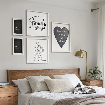 Set tablouri decorative pentru perete cu tema valorile familiei, dragostea și apropierea