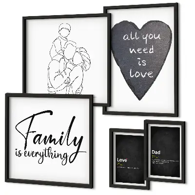 Set tablouri decorative pentru perete cu tema valorile familiei, dragostea și apropierea