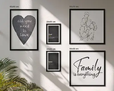 Set tablouri decorative pentru perete cu tema valorile familiei, dragostea și apropierea