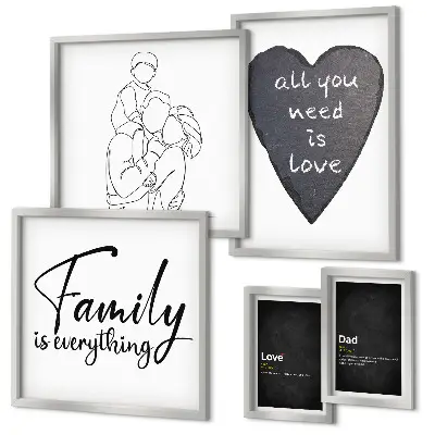 Set tablouri decorative pentru perete cu tema valorile familiei, dragostea și apropierea