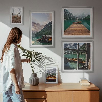 Decorațiune de perete set tablouri Peisaje montane cu lacuri