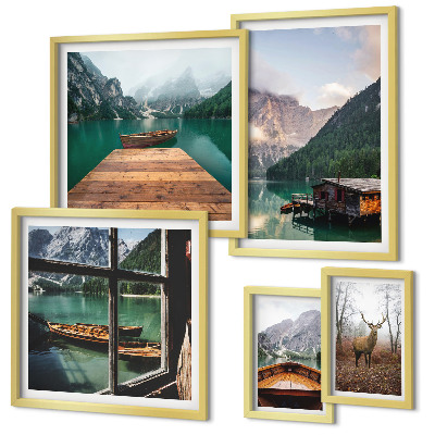 Decorațiune de perete set tablouri Peisaje montane cu lacuri
