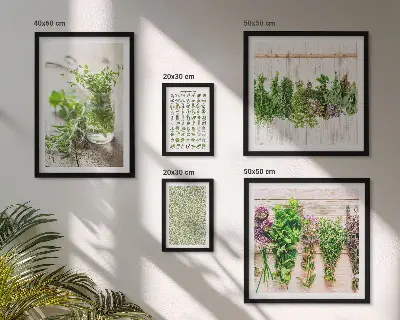 Tablou modular cu plante cu ramă decorativă