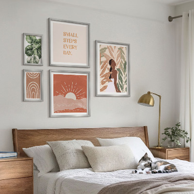 Decorațiune de perete set tablouri Motiv vegetal în stil boho