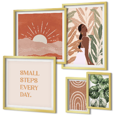 Decorațiune de perete set tablouri Motiv vegetal în stil boho