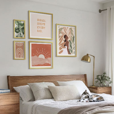 Decorațiune de perete set tablouri Motiv vegetal în stil boho
