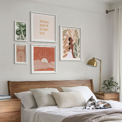Decorațiune de perete set tablouri Motiv vegetal în stil boho