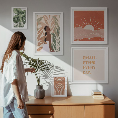 Decorațiune de perete set tablouri Motiv vegetal în stil boho