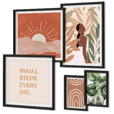 Decorațiune de perete set tablouri Motiv vegetal în stil boho