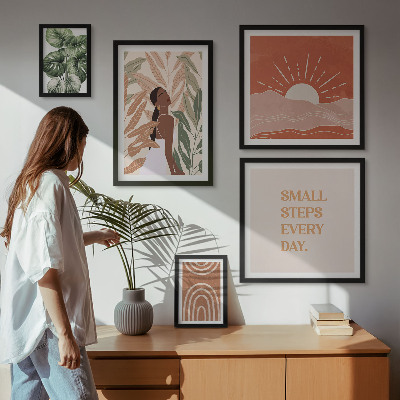 Decorațiune de perete set tablouri Motiv vegetal în stil boho