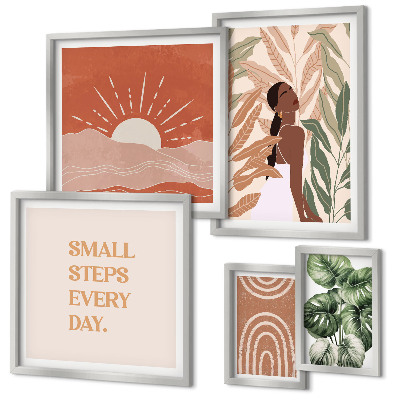 Decorațiune de perete set tablouri Motiv vegetal în stil boho
